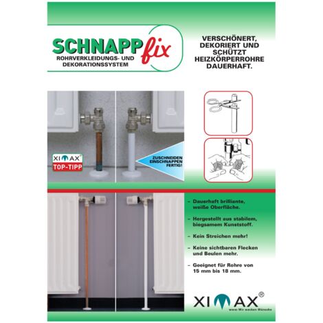 XIMAX Schnappfix Rohrverkleidung, in Weiß 8-Fach