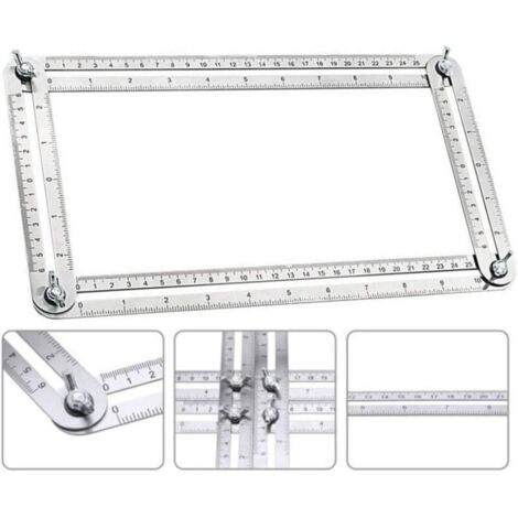 Xinlie Angle Règle de mesure Règle multi-angle Modèle d'angle Modèle Premium Outil Règle Modèle d'angle Angle Outil de mesure Rapporteur Modèle Outil Règle ajustable Règle de mesure A