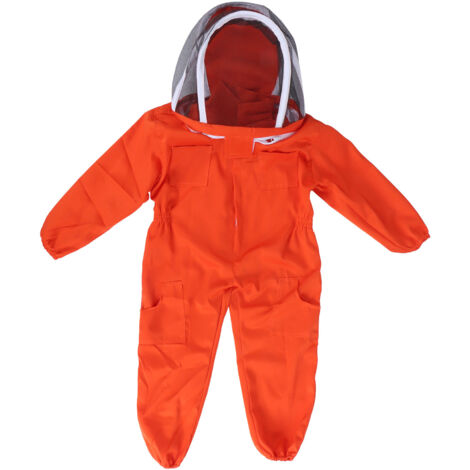 Xiuganpo Einteiler Bienenkostüm für Kinder, spezielle Schutzkleidung mit Doppelreißverschluss für die Imkerei, ideal für Kinder (L)