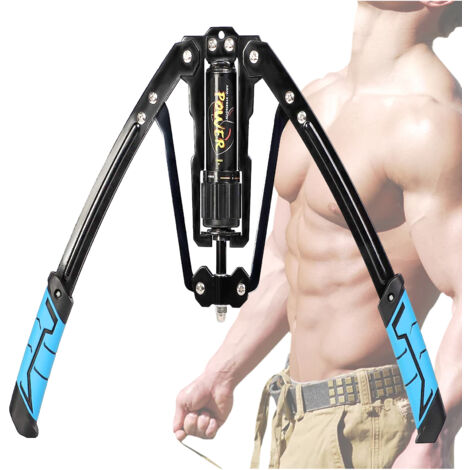 XJYMCOM Chest Exerciser, 10-200kg Hydraulic Power, Adjustable Torsion Arm Strength Trainer, Black Steel, Strength Training Equipment for Arm, Chest, Bicep, Shoulder