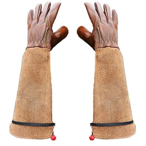 (XL) 1 Par de guantes de jardinería, guantes antiespinas para poda de rosales, guantes de piel de cerdo y piel de oveja con estampado floral