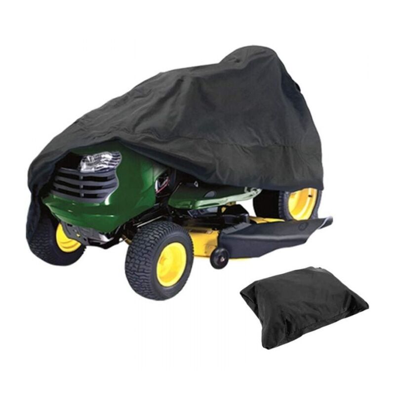 M (1458598cm) Housse de tracteur de jardin, Housse tondeuse autoportée, Bâche en tissu Oxford 210D coupe-vent, Anti-pluie, Anti-poussière et anti-UV