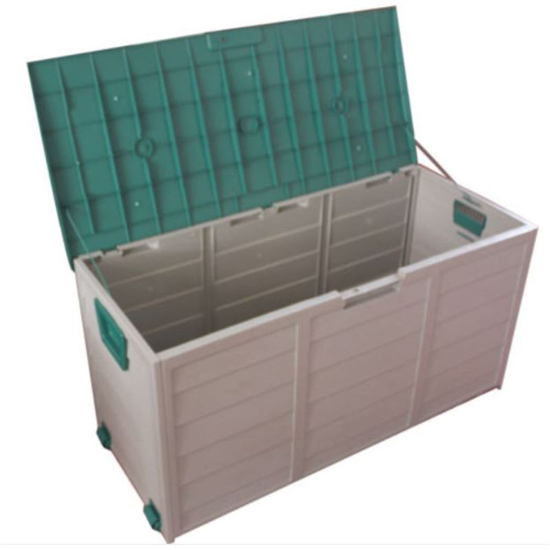 Groundlevel - xl Easymove Weatherproof Garden Storage Box with Wheels - green - Green