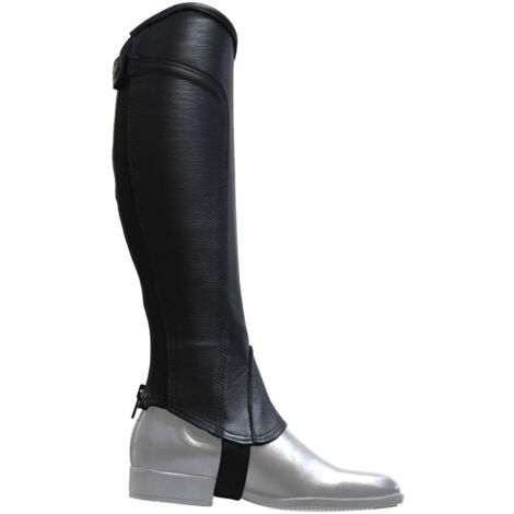 XL: Ghette in nappa liscia Winner con elastico e zip posteriore colore nero