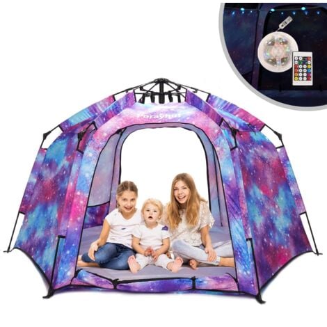 GARDENSKILL XL Indoor Kids Tent Playhouse - Portable Large Pop Up Teepee Sleepover Dome Gazebo Den for Boys Girls Children with Lights Windows