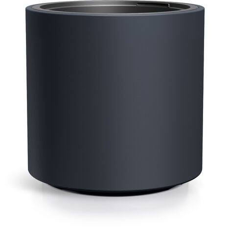 SPETEBO XL Kunststoff Blumentopf rund gerade Form - 47 x 44 cm - Design Blumenkübel in anthrazit mit Pflanz-Einsatz - Pflanzschale Blumenschale Garten Blumen Pflanz Übertopf