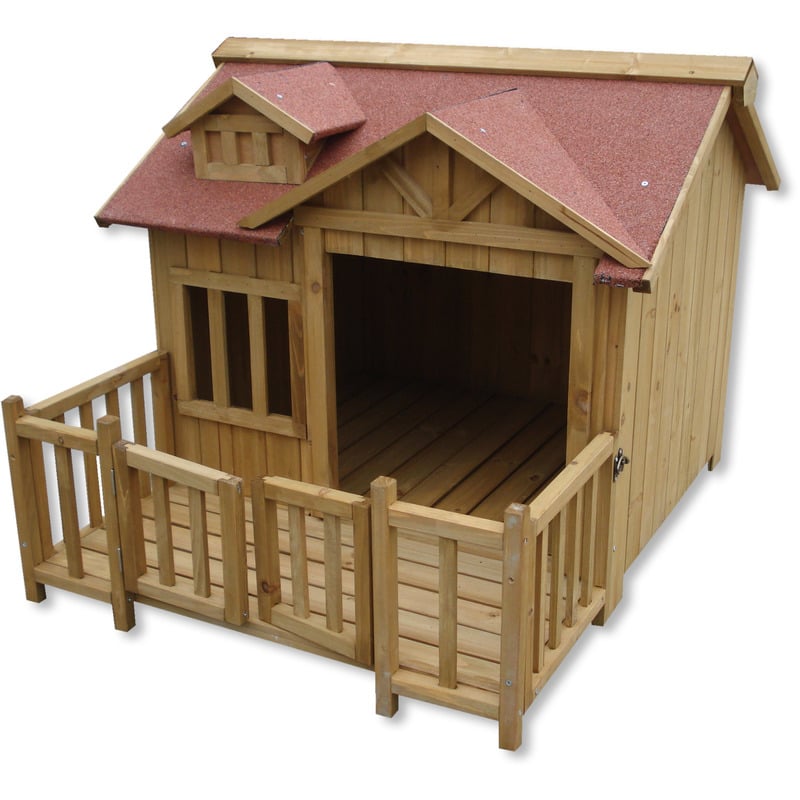 

Caseta perros XL luxus perrera madera balcón terraza jardín exterior mascotas extra grande