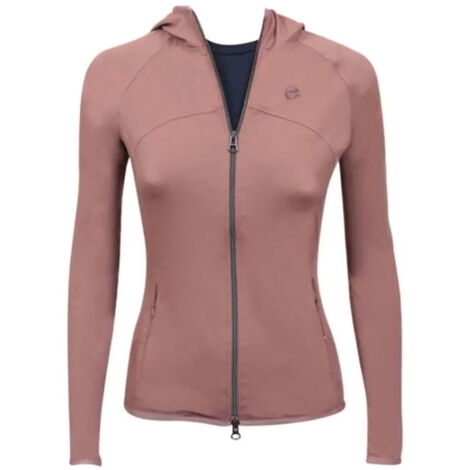 XL, Rosa: Felpa equitazione donna in Softshell modello Tessa con zip e cappuccio
