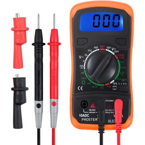 TOOLIVE XL830L Digitalmultimeter 2000 Counts Mini-Multimeter Batterietester Strom Spannung AC DC Widerstand Summer Transistor Voltmeter Amperemeter mit hintergrundbeleuchtetem LCD-Display