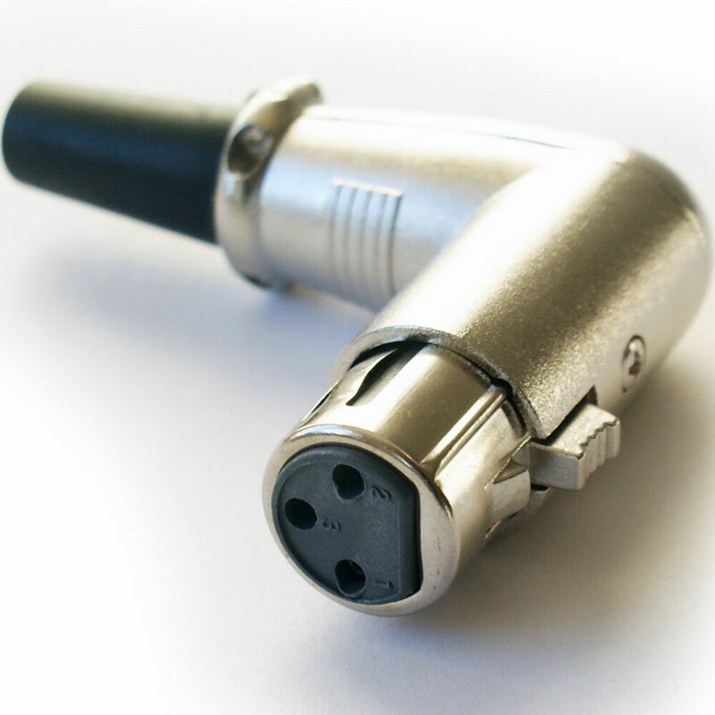 Xlr 3 Pin Female Socket Solder Connector Right Angle Angled 90 Degree
