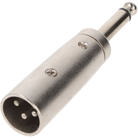 XLR-Adapter, AUX-Klinke 6,35 mm, Mono-Stecker zu XLR-Stecker, 1x XLR-Stecker (3-polig)  1x 6,35-mm-Klinkenstecker (2-polig, mono).