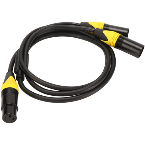 XLR-Buchse auf zwei 3-polige Stecker-Splitterkabel, störungsfrei und mit hoher Klangtreue, für professionelle Audiogeräte, 1 Meter Länge