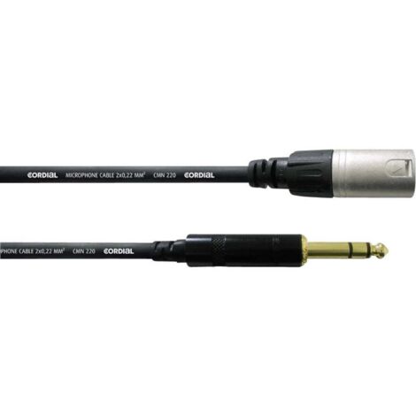 XLR Cavo adattatore Cordial CFM6MV [1x Spina XLR - 1x Spina jack da 6.3 mm] 6.00 m Nero