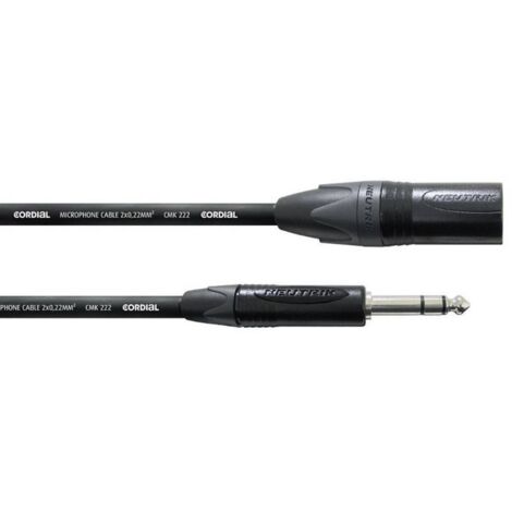 XLR Cavo adattatore Cordial CPM2,5MV [1x Spina XLR - 1x Spina jack da 6.3 mm] 2.50 m Nero