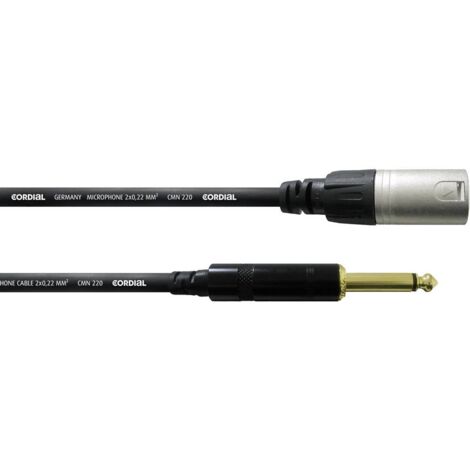 XLR Cavo di collegamento Cordial CCM 10 MP [1x Spina XLR - 1x Spina jack da 6.3 mm] 10.00 m Nero