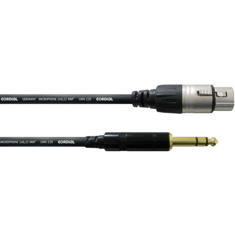 XLR Cavo di collegamento Cordial CFM 1,5 FV [1x Presa XLR - 1x Spina jack da 6.3 mm] 1.50 m Nero