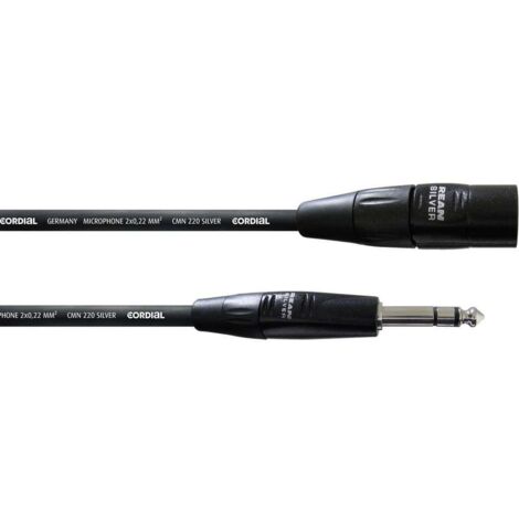 XLR Cavo di collegamento Cordial CIM 1,5 MV [1x Spina XLR - 1x Spina jack da 6.3 mm] 1.50 m Nero