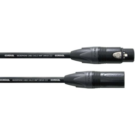 XLR Cavo di collegamento Cordial CPM 20 FM-FLEX [1x Presa XLR - 1x Spina XLR] 20.00 m Nero