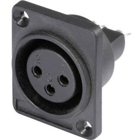 XLR EMBASE FEMELLE, CONTACTS DROITS HICON HI-X3DF-P NOMBRE DE PÔLES (NUM): 3 NOIR 1 PC(S)