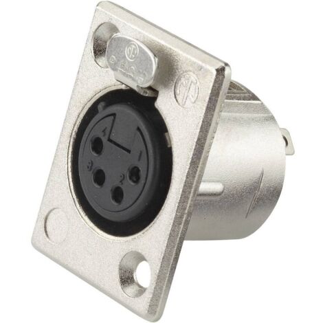 XLR embase femelle, contacts droits Neutrik NC4FP1 Nombre de pôles: 4 argent 1 pc(s) D27649