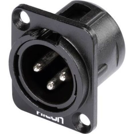 XLR embase mâle, contacts droits Hicon HI-X3DM-M Nombre de pôles: 3 noir 1 pc(s) D16733