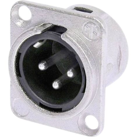 XLR embase mâle, contacts droits Neutrik NC3MDL1 Nombre de pôles: 3 argent 1 pc(s) D24039