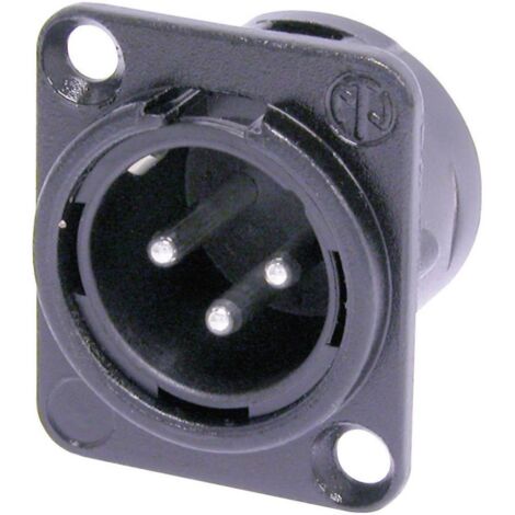 XLR embase mâle, contacts droits Neutrik NC3MDL1BAG Nombre de pôles: 3 noir 1 pc(s) D27625