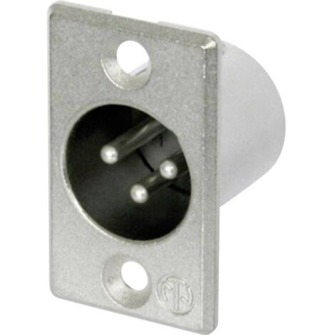 XLR embase mâle, contacts droits Neutrik NC3MP Nombre de pôles: 3 argent 1 pc(s) D24024