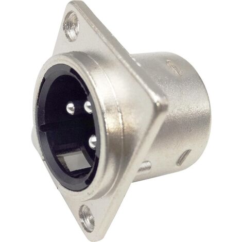 XLR embase mâle, contacts droits TRU COMPONENTS 1408818 Nombre de pôles: 3 argent 1 pc(s) S809461