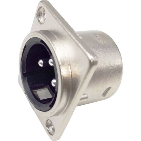 XLR EMBASE MÂLE, CONTACTS DROITS TRU COMPONENTS 1408818 NOMBRE DE PÔLES (NUM): 3 ARGENT 1 PC(S)