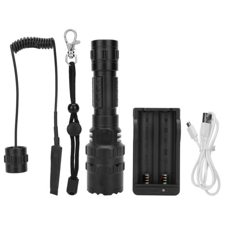 XML-L2 Wasserdichte, multifunktionale LED-Taschenlampe für den Außenbereich mit 5 Leuchtmodi, USB-Ladefunktion, Schwarz, 100–240 V