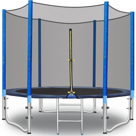 XN-019 Trampolino tappeto elastico per giardino D. 306 cm rete di sicurezza e scaletta