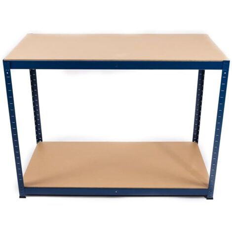 XONE  Banco da lavoro a 2 ripiani blu Mercurio 120cm