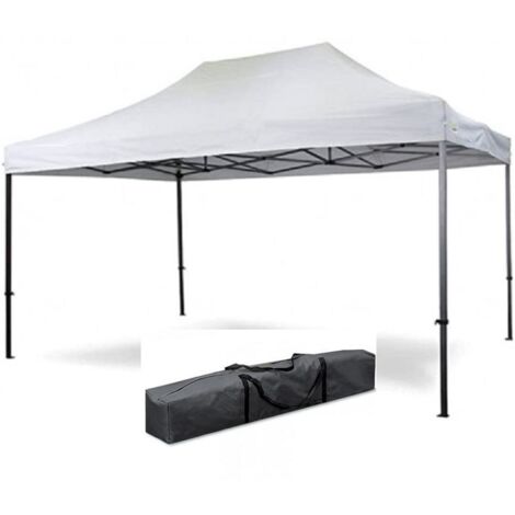 XONE Gazebo richiudibile Levante 3 x 4,5m Bianco Altezza regolabile