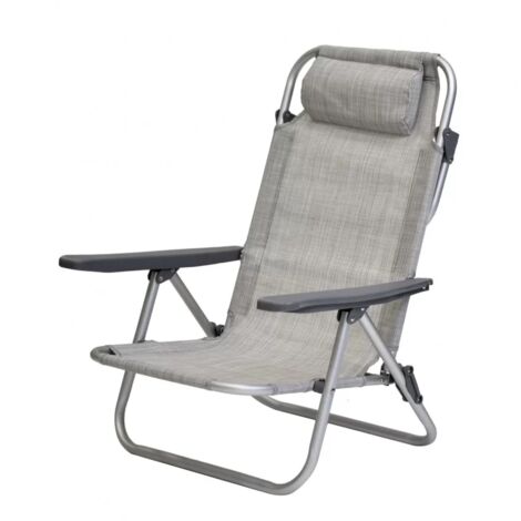 XONE SEDIA MARE SDRAIO SPIAGGINA PRO IN ALLUMINIO TELO TEXILENE COLORE GRIGIO