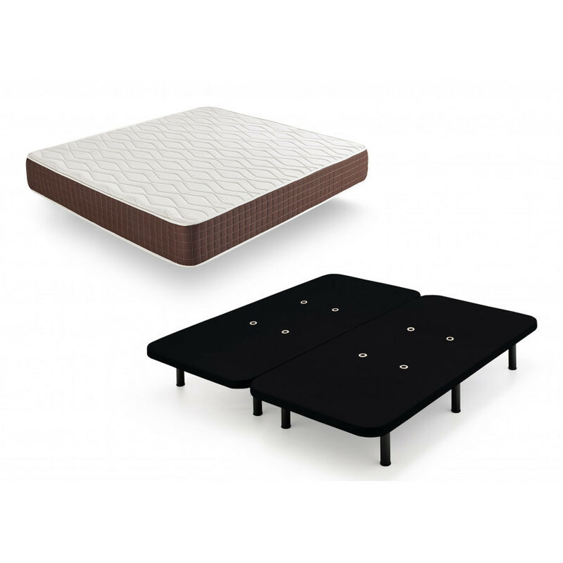 

Xp25 - Colchon Viscoelastico + Base Tapizada, De Color Negro Con Patas, Medida 180x190 Cm, Maxima Calidad En Descanso, Confort Y Firmeza Alta, Grosor