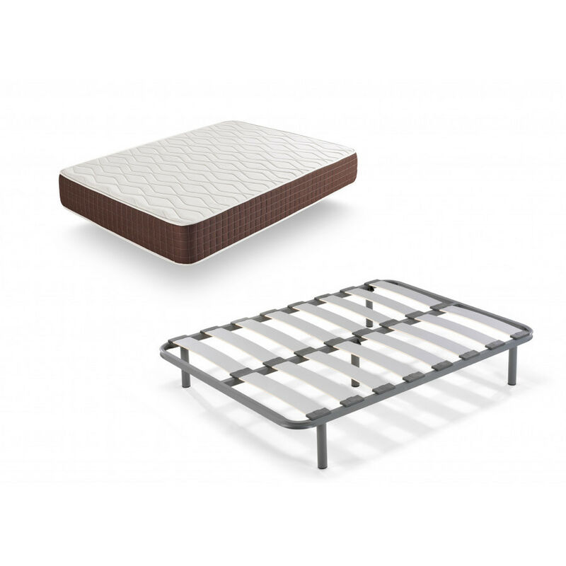 

Xp25 - Colchon Viscoelastico + Somier Edra Con Patas, Medida 150x190 Cm, Maxima Calidad En Descanso, Confort Y Firmeza Alta, Grosor 30 Cm.