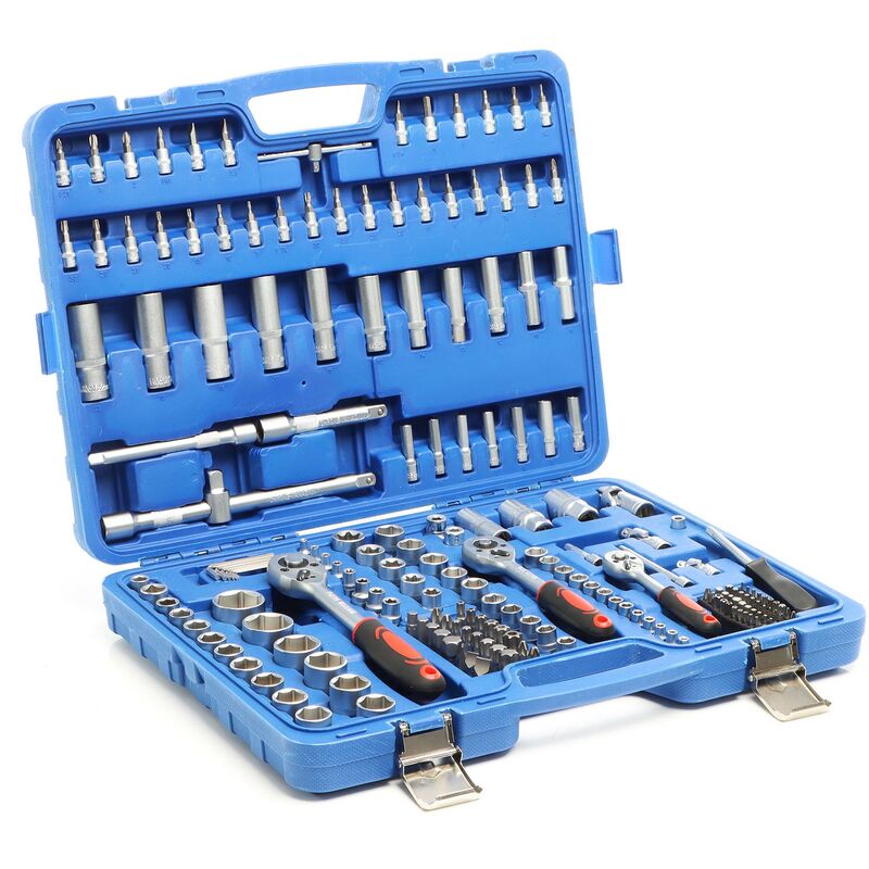 192 pcs. Jeu de clés à douilles 1/2' 3/8' 1/4' Embout Écrous à douilles Bits Coffret Atelier - Xpotool
