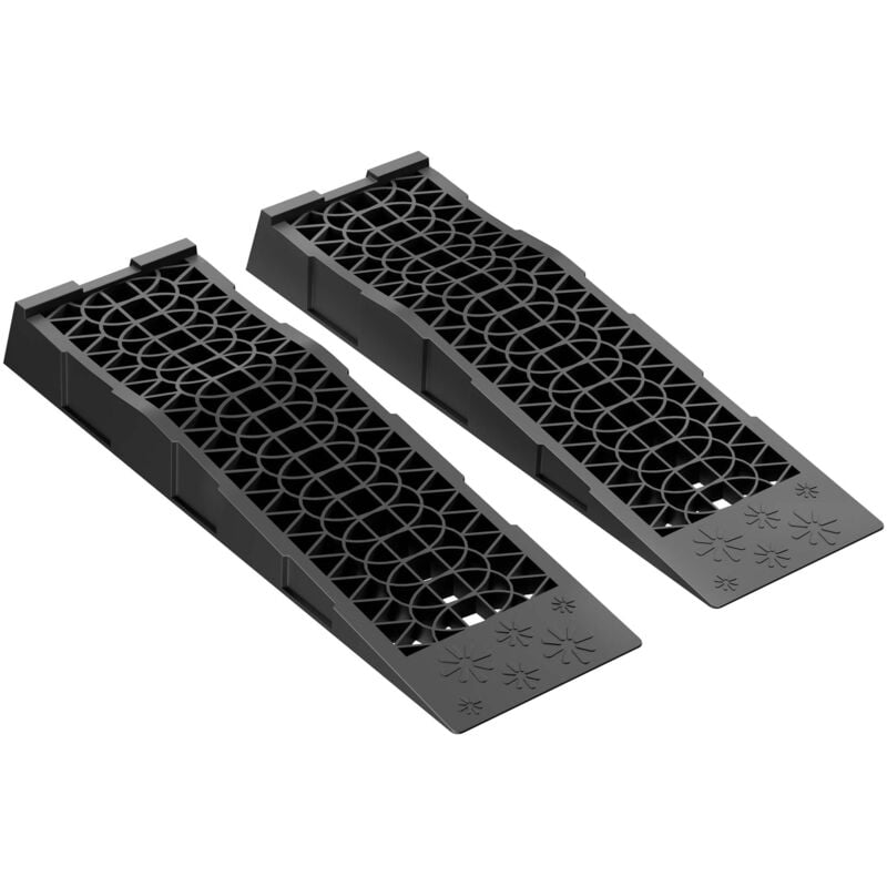 Lot de 2 rampes voiture d'accès extra plates – 700 x 200 x 78 mm – en pp robuste – capacité max. 3,5 t – Cales de roue véhicule chargement accès