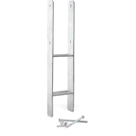 Anclaje Poste Jardín Suinga Base Para Poste 12x12 Cm - Soporte De Acero Zincado Para Postes De Madera Cuadrados Base Instalación Fácil Orificios