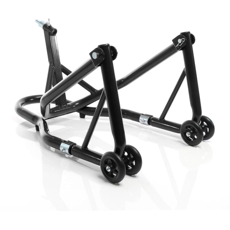 Bloque roue de moto pour pneu avant – sous Té de Fourche – Colonne de direction 5 Adaptateurs 13-18 mm – en Acier – Béquille Support repose-moto