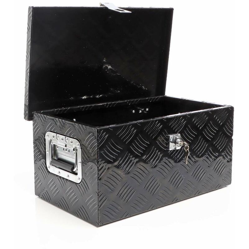 Boîte à outils en aluminium 50,8x30,5x24cm Caisse de transport noire d'atelier avec clés - Xpotool