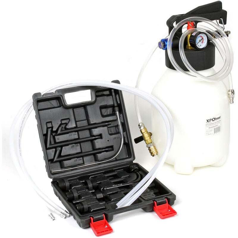 

XPOtool Bomba de llenado de aceite 6 l con 13 adaptadores ATF para engranajes y diferenciales