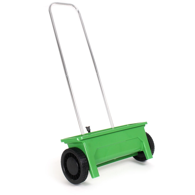 

XPOtool Carro esparcidor universal 12L para semillas, abono, sal y cal, ancho de esparcimiento 45cm, ruedas de plástico