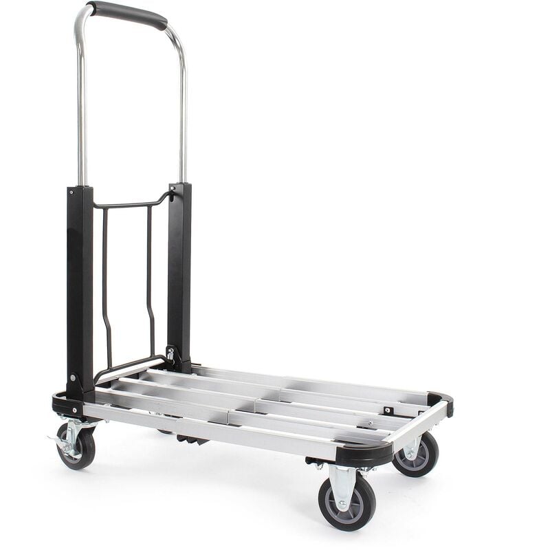 XPOtool Chariot de transport pliable Plateforme Frein de stationnement Surface extractible 150kg max