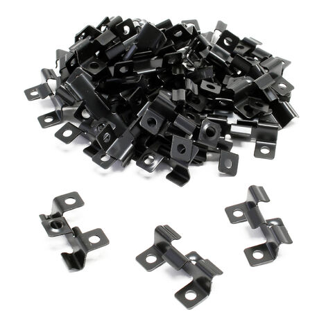 XPOtool Clips de acero inoxidable 8mm de alto sujeción de tablas de terraza 50 piezas negros
