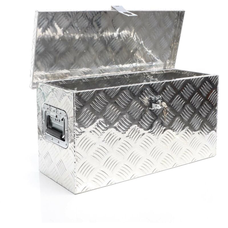Xpotool - Coffre de camion en Aluminium – 60 x 25 x 30 cm – Étanche avec Serrure, 2 Clés et Couvercle Large en saillie – Boîte à outils de rangement