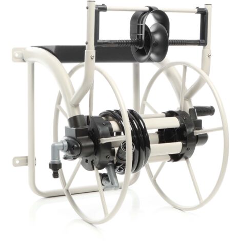 Xpotool – Enrouleur tuyau arrosage mural 60m – Acier revêtu – Manivelle ergonomique – Raccords compatibles 1/2" – Installation facile