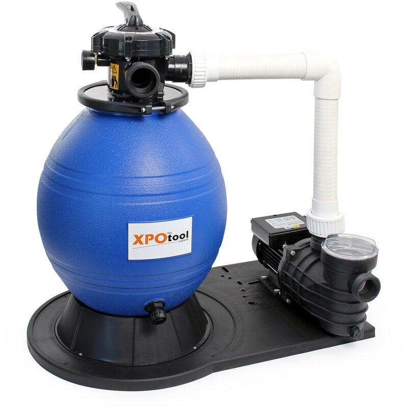 Filtre à sable 550W 38L Cuve de filtration Pompe auto-amorçante 18000L/h Piscine hors-sol - Wiltec