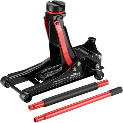 XPOtool Gato hidráulico de perfil bajo 3 t con bomba doble, altura de elevación 85-500 mm para elevar coches y otros vehículos gato de maniobra gato de carretilla